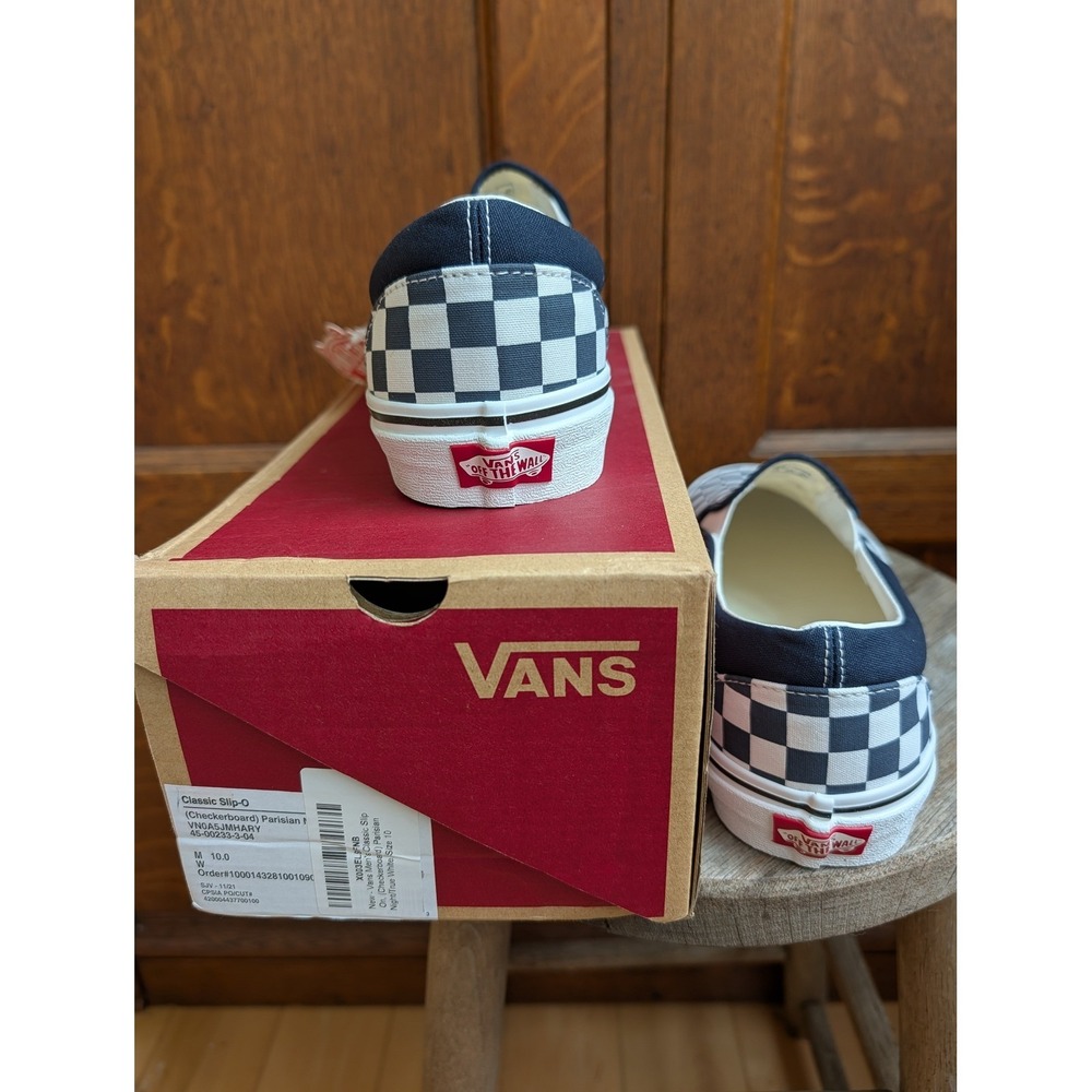 Vans Classic Slip-On Parisian Night Checkerboard Navy White VN0A5JMHARY Mens 10 - Picture 5 of 7